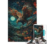 Puzzle 1000 pièces pour Adultes Aigle Clair de Lune Jouet Anti-Stress découpe de précision idéal comme Cadeau pour Toute la Famille (Taille 75x50cm)