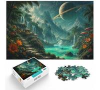 Puzzle 1000 pièces pour Adultes, Alien Jungle River Dreamscape | Pour une longue soirée puzzle après le travail : Puzzle adulte 1000 pièces ; pour une activité tranquille chez soi.