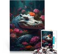 Puzzle 1000 pièces pour Adultes Alligator précieux Défi Difficile pour soulager Le Stress Cadeau d'anniversaire, Cadeaux, décoration Murale 75x50cm