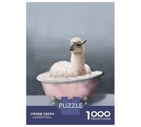 Puzzle 1000 Pièces pour Adultes Alpaca Bath Time Puzzles pour Adolescents Découpe De Précision pour Anniversaire, Noël Jouet Jeu Intellectuel 70x50cm/1000pcs