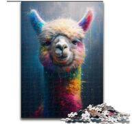 Puzzle 1000 pièces pour Adultes Alpaga Arc-en-Ciel, Aide Le Cerveau à exercer des Jouets addictifs pour cultiver la Patience, décoration Parfaite (Taille 50x75cm)