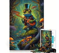 Puzzle 1000 pièces pour Adultes, Ambiance Steampunk psychédélique avec Une Grenouille, découpe Nette, Jeu de Concentration, Cadeau, Jeu pour Passer Le Temps, scène de Noël (38x52cm)