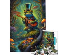 Puzzle 1000 pièces pour Adultes Ambiance Steampunk psychédélique et Grenouille Jeu éducatif Course de Vitesse Manuelle (38x26cm)