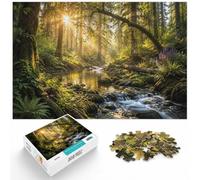 Puzzle 1000 pièces pour Adultes, Ancient Forest Stream Sunrise | Pour les jours de pluie : ce puzzle pour adultes avec 1000 pièces peut se répartir sur plusieurs séances.