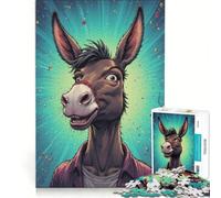 Puzzle 1000 pièces pour Adultes Âne, Jeu de réflexion, décoration Parfaite, Cadeau Original pour Un Anniversaire ou Noël 38x26cm