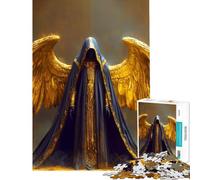 Puzzle 1000 pièces pour Adultes Ange Noir doré et Vampire Jeu Pratique et addictif pour cultiver la Patience Cadeau d'anniversaire Anti-Stress (Dimensions 38x26cm)