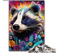 Puzzle 1000 pièces pour Adultes, Animaux, Blaireau à Miel, Jeu interactif Familial, décoration d'intérieur à Faire soi-même, défi cérébral, Cadeau (Taille : 26x38cm)