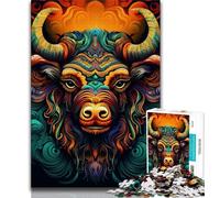 Puzzle 1000 pièces pour Adultes Animaux Buffle 1000 pièces pour Adultes, Jeu Stimulant pour Toute la Famille pour Femmes, Cadeaux pour Hommes (Taille 75x50cm)