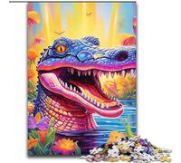 Puzzle 1000 pièces pour Adultes, Animaux, Crocodiles du Nil, en Bois, pour Adolescents et Ados, idéal pour Un Anniversaire ou des Vacances, 1000 pièces(50x75cm)