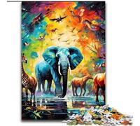 Puzzle 1000 pièces pour Adultes, Animaux d'Afrique, activité à la Maison pour Les Vacances, Les Anniversaires et Les soirées de Jeux en Famille (Taille : 50x75cm)