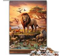Puzzle 1000 pièces pour Adultes, Animaux d'Afrique, Casse-tête Stimulant, activité familiale, décoration intérieure, Cadeau de Noël (Taille : 50x75cm)