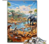 Puzzle 1000 pièces pour Adultes Animaux d'Afrique Jeu interactif Familial, idéal pour Les Adolescents, Cadeau Casse-tête (Taille : 26x38cm)
