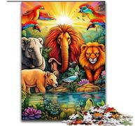 Puzzle 1000 pièces pour Adultes Animaux d'Afrique pour Les Adolescents, Les Couples et Les Amis pour Les Anniversaires, Noël (Taille : 50x75cm)