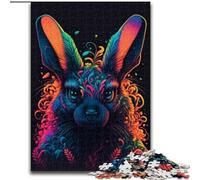 Puzzle 1000 pièces pour Adultes, Animaux, Lapins, en Bois, idéal pour Noël, Halloween, Pâques et Le Nouvel an(50x75cm)