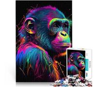 Puzzle 1000 pièces pour Adultes Animaux singes colorés Jouets de Jeu pour Cadeau Familial Cadeau d'anniversaire, Cadeaux 75x50cm