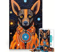 Puzzle 1000 pièces pour Adultes, Animaux Tribaux, Chien Africain, découpe Nette, Jeu de Concentration, Cadeau, Jeu pour Passer Le Temps, scène de Noël (50x75cm)