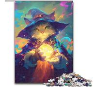 Puzzle 1000 pièces pour Adultes Anime Chat Sorcière Puzzles Adultes 1000 pièces Noël Halloween Fête des Mères Nouvel an Pâques Cadeau 50X75CM