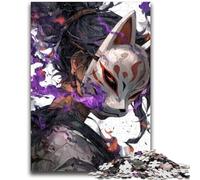 Puzzle 1000 pièces pour Adultes Anime Fox Mask Boy Staycation Kill Time avec pièces entièrement emboîtables de Formes aléatoires 26x38cm