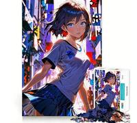 Puzzle 1000 pièces pour Adultes Anime Girl Urban Twilight Jeu de mémoire Amusant Découpe Nette Composants Robustes Cadeau Unique pour soulager Le Stress (38x52cm)