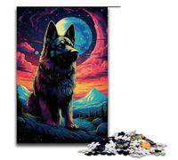 Puzzle 1000 pièces pour Adultes Anime Wolf in The Moonlight Puzzle Jeu Stimulant Une œuvre d'art Convient aux Adolescents de 14 Ans et Plus 75x50cm