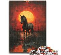 Puzzle 1000 pièces pour Adultes, Aquarelle représentant Une Licorne, pour Tuer Le Temps, avec pièces de Formes aléatoires entièrement emboîtables, 50x75cm