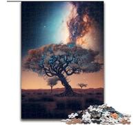Puzzle 1000 pièces pour Adultes Arbre de Vie Cosmique en Bois, pour Les 14 Ans et Plus, 50x75cm, Jeu de réflexion pour Adolescents, pour Les fêtes