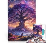 Puzzle 1000 pièces pour Adultes Arbre de Vie Cosmique Nordique Jouets de Jeu pour Cadeau Familial Une œuvre d'art 52x38cm