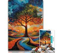 Puzzle 1000 pièces pour Adultes Arbre de Vie, décoration Murale Artistique et idée Cadeau d'anniversaire pour Amis, Bureau à Domicile 26x38cm