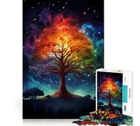 Puzzle 1000 pièces pour Adultes Arbre de Vie Galaxie Cosmique Découpe précise Art Jeu de réflexion créatif Loisirs Jeu Amusant Cadeau d'anniversaire (50x75cm)