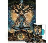 Puzzle 1000 pièces pour Adultes Arbre de Vie Méditation Découpe précise Art Créatif Jeu de Réflexion Loisirs Jeu Amusant Cadeau d'anniversaire (38x52cm)