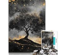 Puzzle 1000 pièces pour Adultes Arbre de Vie Noir et Blanc pour Adultes 1000 pièces, décoration Murale Artistique et idée Cadeau d'anniversaire pour Amis, Bureau à Domicile 26x38cm
