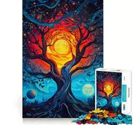 Puzzle 1000 pièces pour Adultes Arbre des Deux lunes Décoration soignée Jeu de Construction et de Paix Cadeau d'anniversaire (50x75cm)