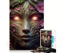 Puzzle 1000 pièces pour Adultes Arbre Esprit Visage Décoration soignée Jeu de Construction Jeu de Paix Décoration d'anniversaire Cadeau (38x52cm)