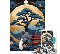 Puzzle 1000 pièces pour Adultes Arbre Japonais Vintage Jeu Stimulant Jouet éducatif Course de Vitesse Manuelle Cadeau d'anniversaire (Taille 75x50cm)