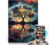 Puzzle 1000 pièces pour Adultes Arbre sous Le Ciel étoilé~ Fait de Papier,Convient aux 14 Ans et Plus Jeu intellectuel Cadeaux d'anniversaire。Taille:38x52cm/14.9x20.4pouce