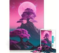 Puzzle 1000 pièces pour Adultes Arbre sur Rocher Décoration soignée Jeu de Construction Jeu de Paix Décoration d'anniversaire Cadeau (50x75cm)
