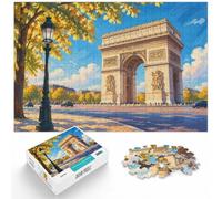 Puzzle 1000 pièces pour Adultes, Arc de Triomphe, Paris Illustration | Pour un loisir d'hiver sans écran : ce puzzle adulte 1000 pièces offre une activité plus longue pendant les fêtes.