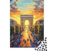 Puzzle 1000 Pièces pour Adultes Arc De Triomphe, Paris Puzzle Adulte Jeu Manuel Vacances À La Maison Passer Le Temps Réduction du Stress Cadeaux 52x38cm/1000pcs