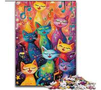 Puzzle 1000 pièces pour Adultes, Art Abstrait, Chat, Jeu Stimulant et éducatif en Famille pour Anniversaire, Noël (Taille 50x75cm)