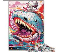 Puzzle 1000 pièces pour Adultes, Art Animalier, Requin, Jeu interactif Familial, décoration d'intérieur à Faire soi-même, défi cérébral, Cadeau (Taille : 50x75cm)