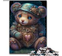 Puzzle 1000 pièces pour Adultes Art Bear Jigsaw en Carton, Interaction familiale et défi cérébral, Défi d'activité familiale 1000 pièces(26x38cm)