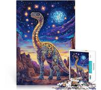 Puzzle 1000 pièces pour Adultes Art coloré des Dinosaures Réduction du Stress intéressante Anniversaire et Cadeaux Uniques 38x26cm
