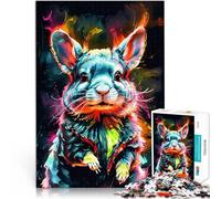 Puzzle 1000 pièces pour Adultes Art coloré du Chinchilla Jouets de Divertissement Familial Interaction Parent-Enfant 50x70cm