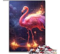 Puzzle 1000 pièces pour Adultes Art coloré Flamingo Puzzle 1000 pièces Cadeau Parfait pour Les Anniversaires, Les Vacances et la décoration intérieure Taille : 38x26cm