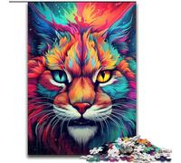 Puzzle 1000 pièces pour Adultes - Art coloré - Lynx - Puzzle 1000 pièces pour Adultes pour Les fêtes et Les Anniversaires (Taille 26x38cm)