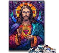 Puzzle 1000 pièces pour Adultes, Art de Jésus, Anti-Stress, séjour, Tuer Le Temps, avec Affiche et fiche de Questions-réponses Assorties, 26x38cm