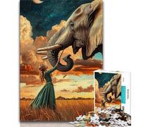 Puzzle 1000 pièces pour Adultes, Art de l'éléphant, Jeux éducatifs, décoration d'intérieur, idéal comme Cadeau pour Toute la Famille (75x50cm)