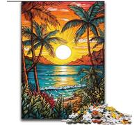 Puzzle 1000 pièces pour Adultes, Art de Plage coloré en Bois, pour Noël et Le Nouvel an, Cadeau de Vacances 50x75cm pour Un Jeu interactif en Famille