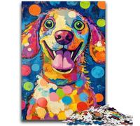 Puzzle 1000 pièces pour Adultes Art Dog Stress Relief Staycation Kill Time avec Affiche et fiche de Questions Assorties 50x75cm