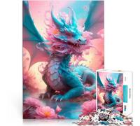 Puzzle 1000 pièces pour Adultes Art du Dragon de Fleurs de rêve Compétition de Vitesse Manuelle décoration Murale 75x50cm
